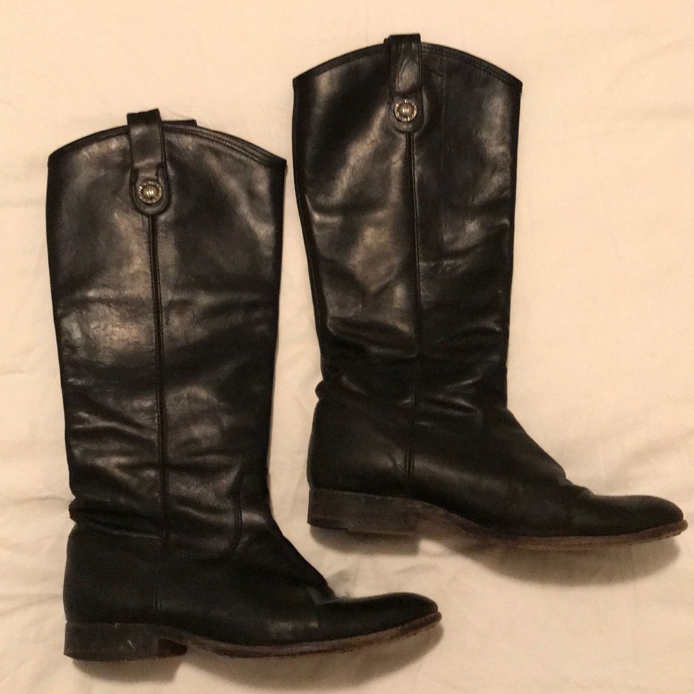 Frye Black Leather Riding Boots